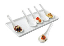 Mise en bouche Plateau + 6 cuill�res porcelaine