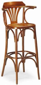 Bistrot Tabouret de bar - Assise, accoudoirs et dos bois